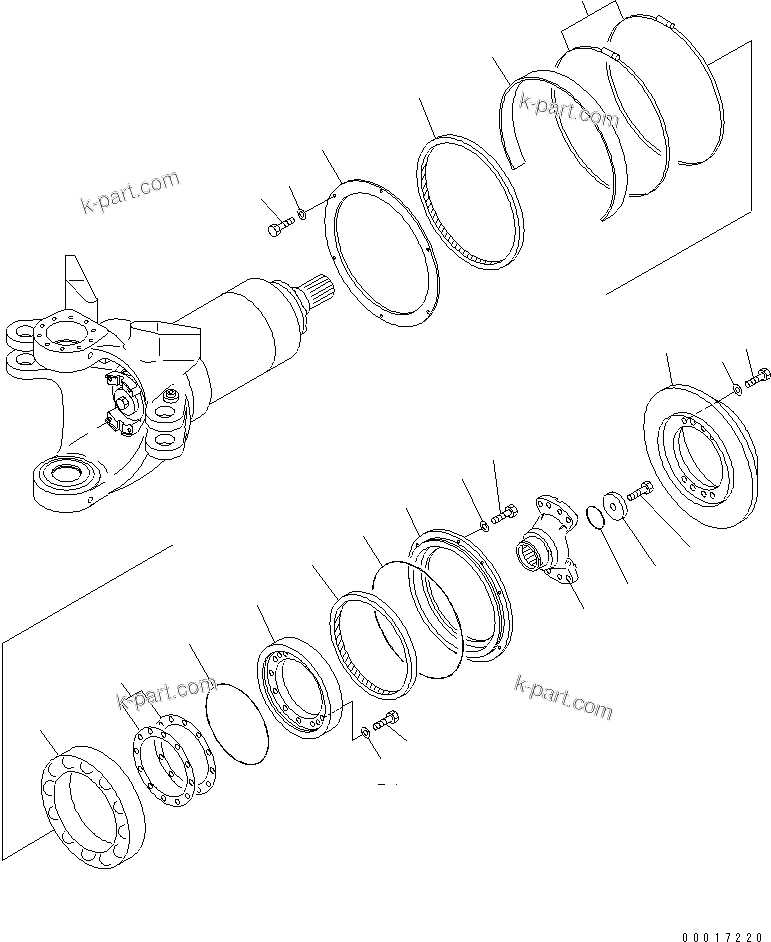 Komatsu parts book diagram for HM300-1 S/N 1001-UP: HITCH FRAME (REAR FRAME CONNECTING PARTS)
