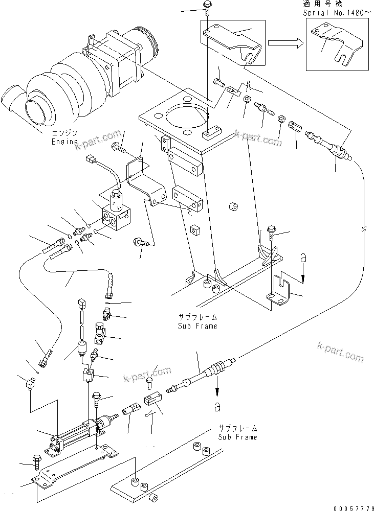 Komatsu parts book diagram for HM300-1 S/N 1001-UP: EXHAUST BRAKE (1/2)