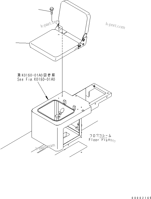 Komatsu parts book diagram for HM300-1 S/N 1001-UP: AUXILIARY SEAT(#1016-)