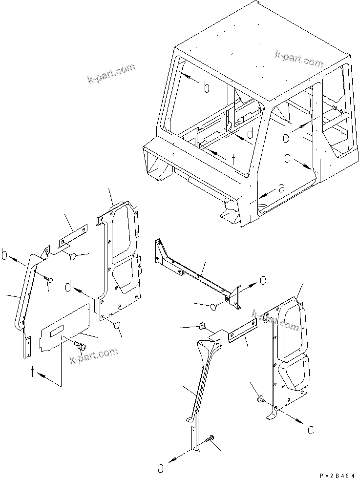 Komatsu parts book diagram for HM300-1 S/N 1001-UP: OPERATOR'S CAB (INSIDE COVER)(#1001-1015)