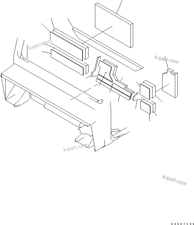 Komatsu parts book diagram for HM300-1 S/N 1001-UP: CAB SUB ASS'Y (OPERATOR'S CAB) (NOISE PROOFING SHEET ? 1/2)(#1016-)