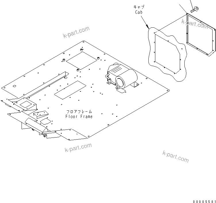 Komatsu parts book diagram for HM300-1 S/N 1001-UP: CAB SUB ASS'Y (COVER) (HEATER SPEC.)(#1016-)