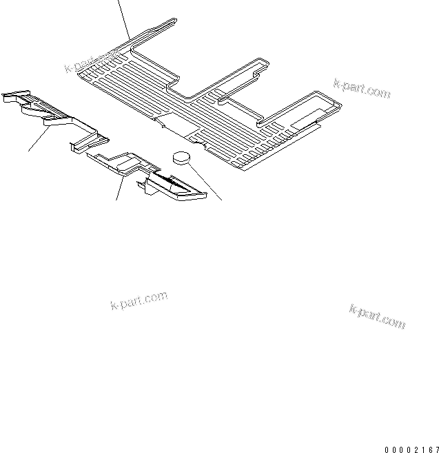 Komatsu parts book diagram for HM300-1 S/N 1001-UP: FLOOR MAT(#1016-)