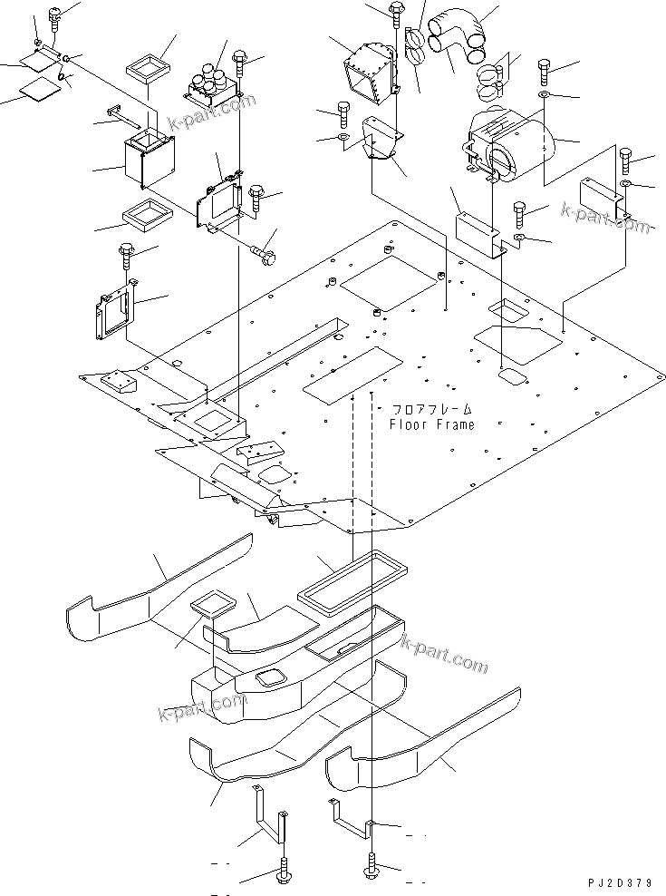 Komatsu parts book diagram for HM300-1 S/N 1001-UP: AIR CONDITIONER (CAR HEATER)