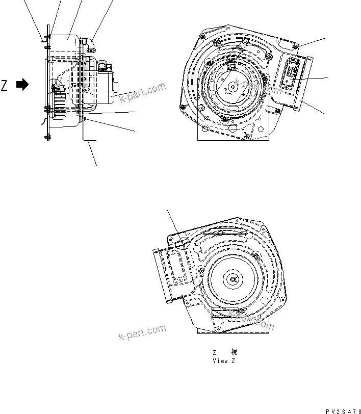 Komatsu parts book diagram for HM300-1 S/N 1001-UP: AIR CONDITIONER (BLOWER ? INNER PARTS)(#1001-1015)