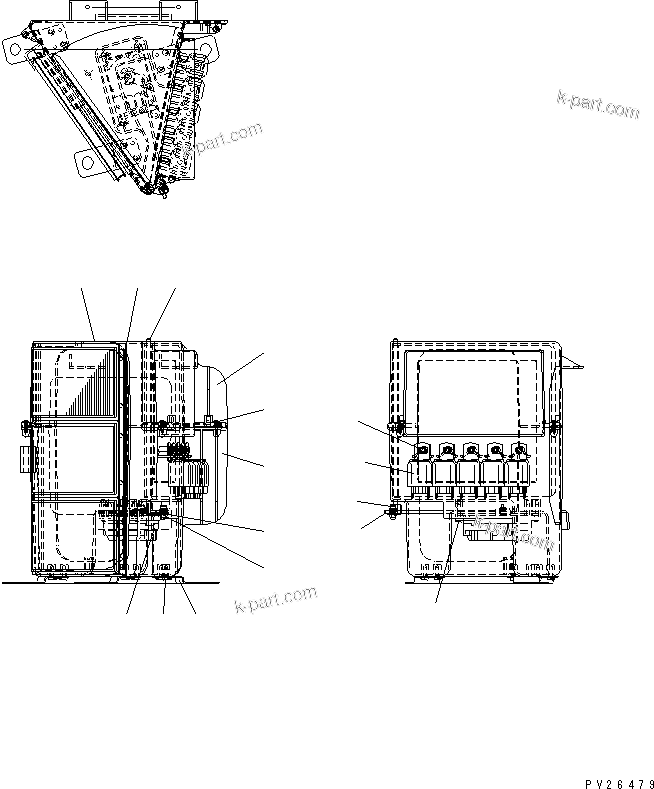 Komatsu parts book diagram for HM300-1 S/N 1001-UP: AIR CONDITIONER (BOX SUB ASS'Y ? INNER PARTS)(#1001-1015)