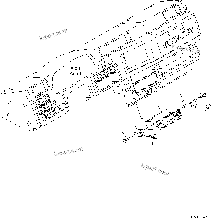Komatsu parts book diagram for HM300-1 S/N 1001-UP: FLOOR SUB ASS'Y (RADIO) (AM/FM) (FOR AMERICA)(#1016-)