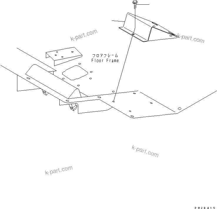 Komatsu parts book diagram for HM300-1 S/N 1001-UP: FLOOR (FOOT REST)(#1001-1015)