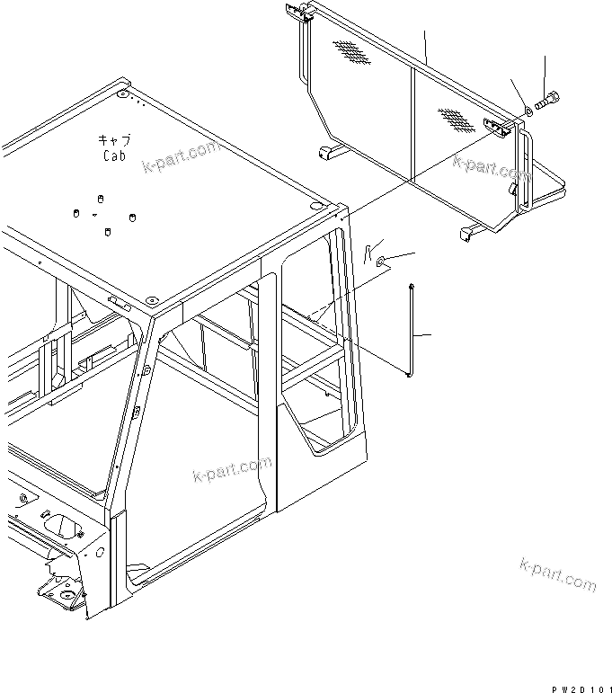 Komatsu parts book diagram for HM300-1 S/N 1001-UP: CAB GUARD