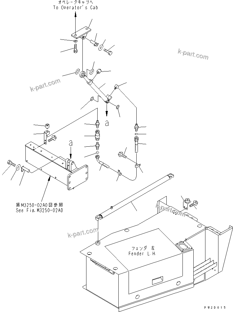Komatsu parts book diagram for HM300-1 S/N 1001-UP: CAB TILT CYLINDER AND RELATED PARTS(#1001-1218)