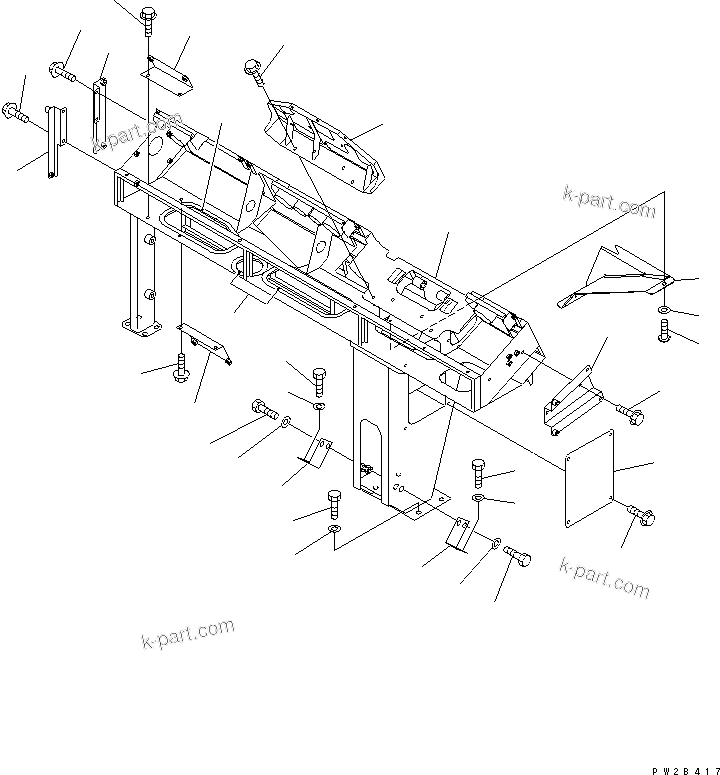 Komatsu parts book diagram for HM300-1 S/N 1001-UP: FLOOR SUB ASS'Y (DASHBOARD)(#1016-)