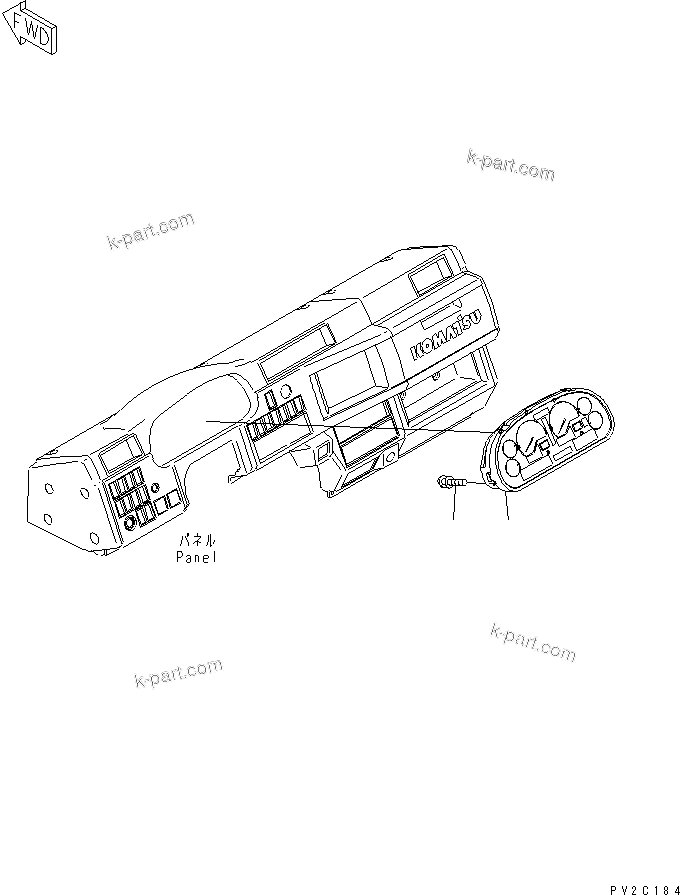 Komatsu parts book diagram for HM300-1 S/N 1001-UP: INSTRUMENT PANEL (MONITOR PANEL) (MPH ? KM/H)(#1001-1015)
