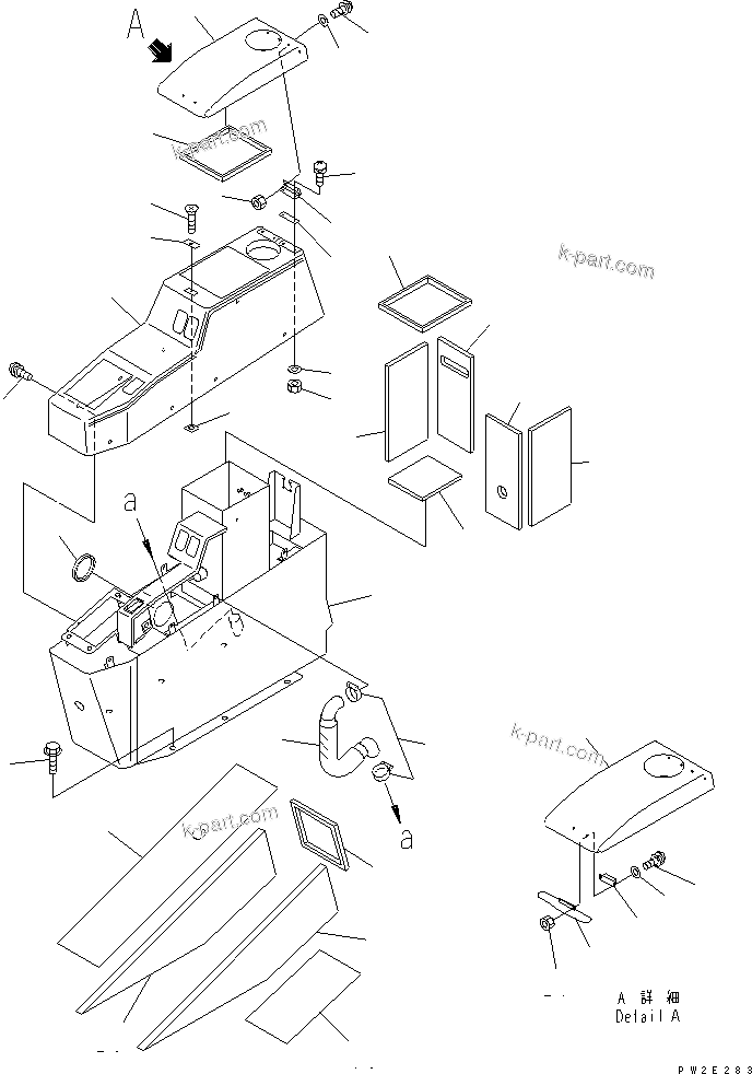 Komatsu parts book diagram for HM300-1 S/N 1001-UP: CONSOLE BOX (12V)(#1001-1015)