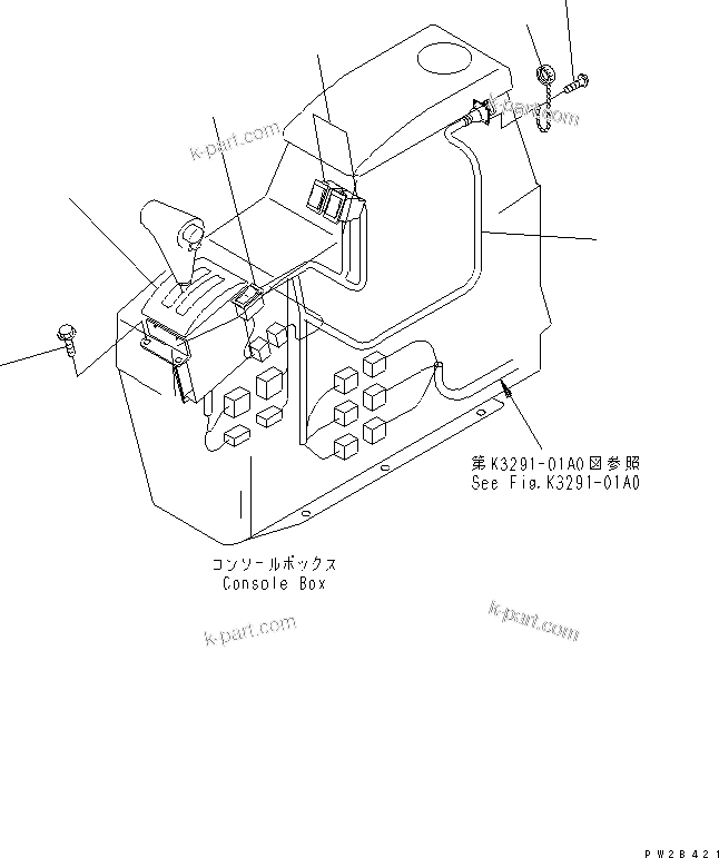 Komatsu parts book diagram for HM300-1 S/N 1001-UP: CONSOLE BOX (ELECTRICAL SYSTEM)(#1001-1015)
