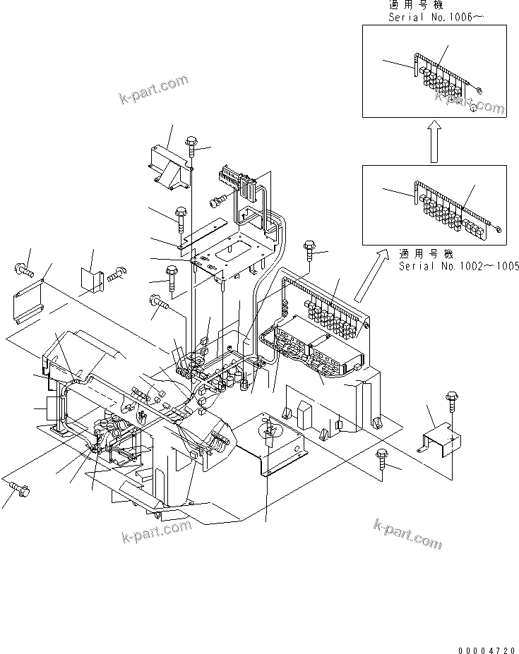 Komatsu parts book diagram for HM300-1 S/N 1001-UP: CAB ELECTRICAL (CAB HARNESS)