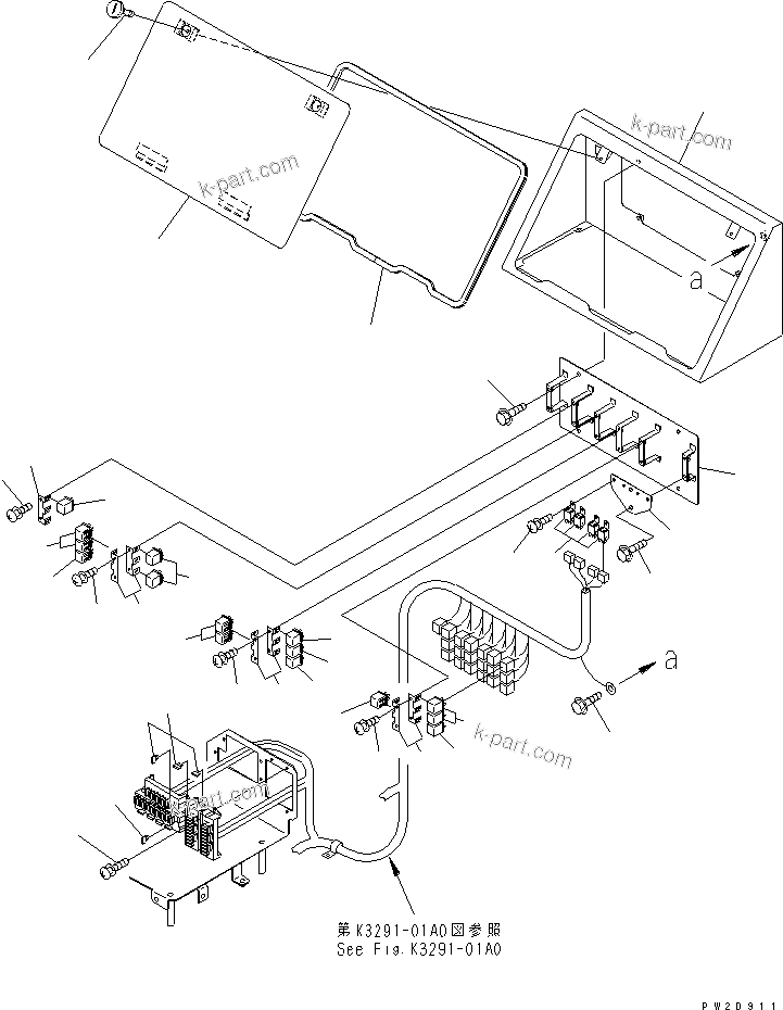 Komatsu parts book diagram for HM300-1 S/N 1001-UP: CAB ELECTRICAL (FUSE AND RELAY)(#1002-1005)