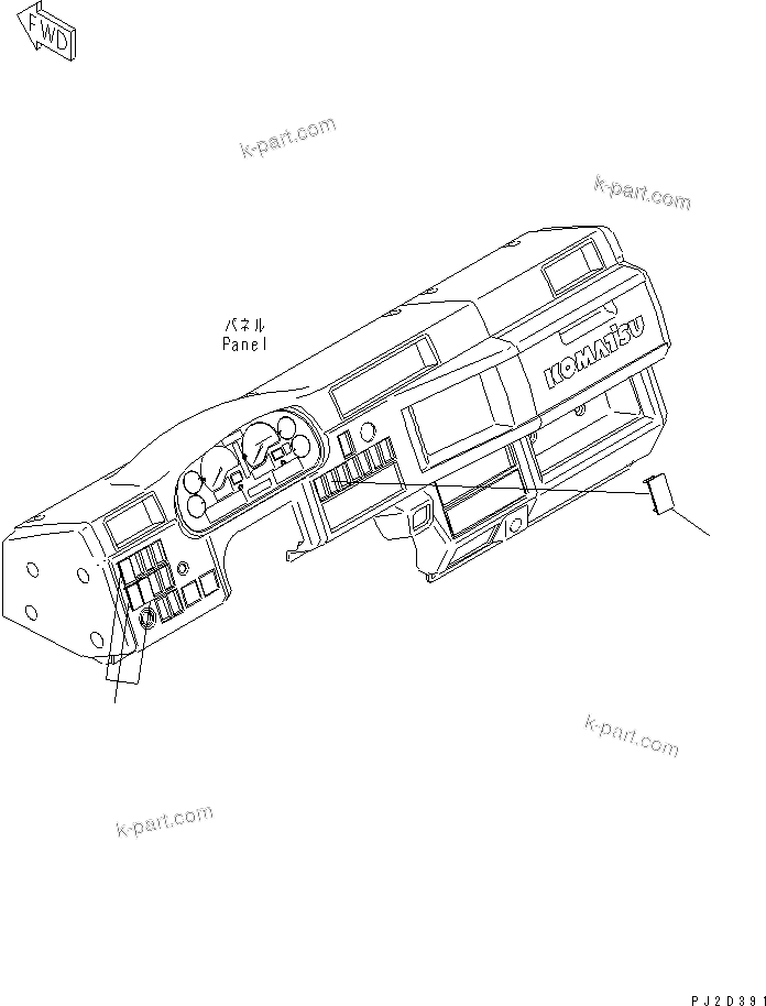 Komatsu parts book diagram for HM300-1 S/N 1001-UP: CAB ELECTRICAL (OPTION LESS)(#1001-1015)