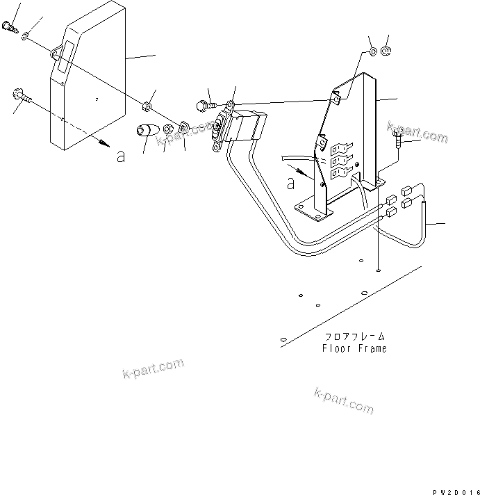 Komatsu parts book diagram for HM300-1 S/N 1001-UP: FLOOR SUB ASS'Y (DUMP CONTROL)(#1016-)