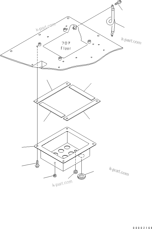Komatsu parts book diagram for HM300-1 S/N 1001-UP: FLOOR SUB ASS'Y (ELECTRICAL BOX)(#1016-)