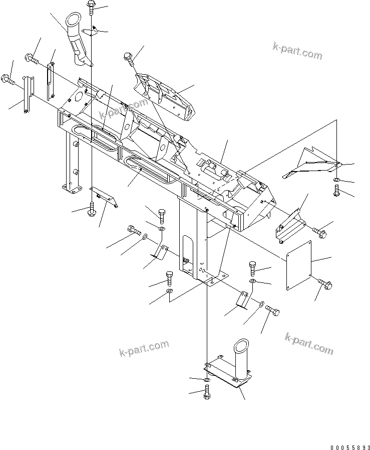 Komatsu parts book diagram for HM300-1 S/N 1001-UP: FLOOR SUB ASS'Y (DASHBOARD) (WITH DOOR DEFROSTER)(#1626-)