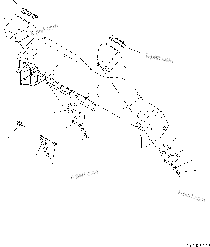 Komatsu parts book diagram for HM300-1 S/N 1001-UP: FLOOR SUB ASS'Y (DUCT FOR DOOR DEFROSTER)(#1626-)