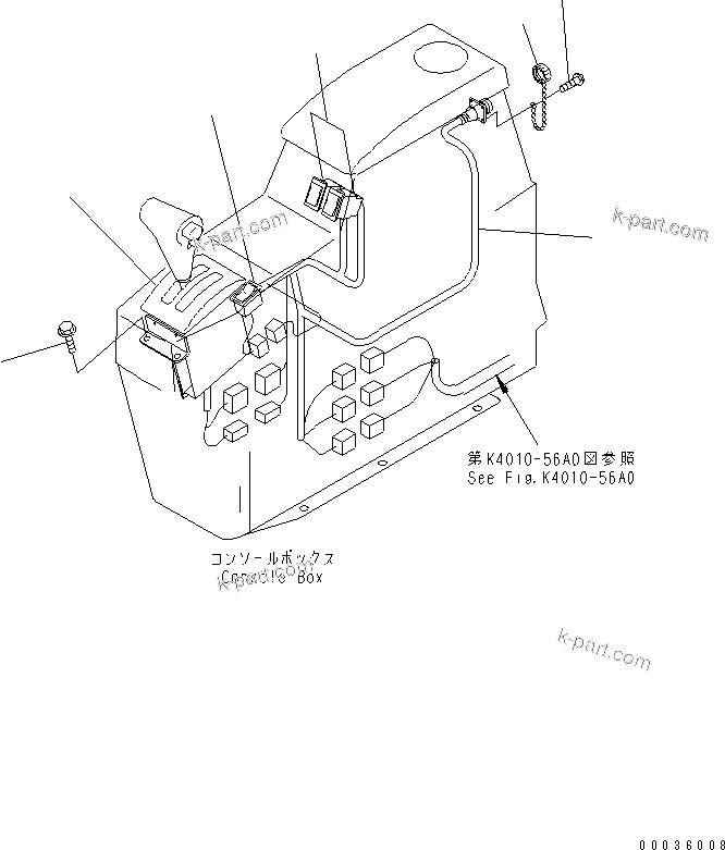 Komatsu parts book diagram for HM300-1 S/N 1001-UP: FLOOR SUB ASS'Y (CONSOLE BOX) (ELECTRICAL SYSTEM)(#1016-)
