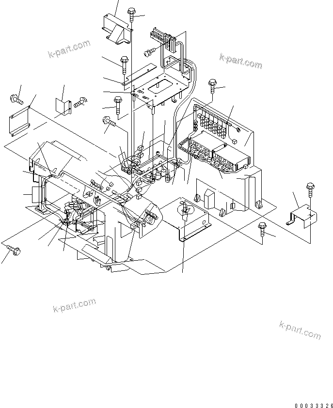 Komatsu parts book diagram for HM300-1 S/N 1001-UP: FLOOR SUB ASS'Y (CAB ELECTRICAL) (CAB HARNESS)(#1016-)