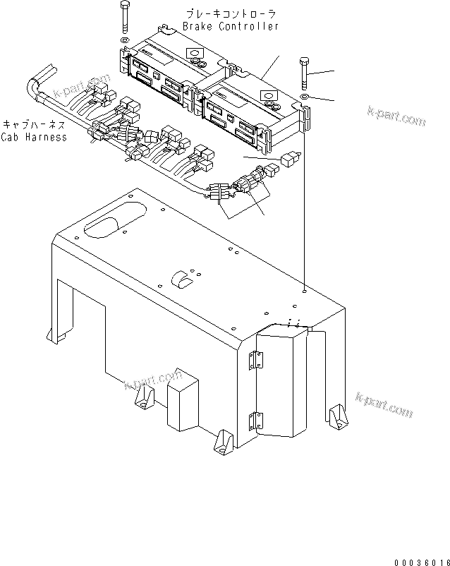 Komatsu parts book diagram for HM300-1 S/N 1001-UP: FLOOR SUB ASS'Y (TRANSMISSION CONTROLLER)(#1016-)