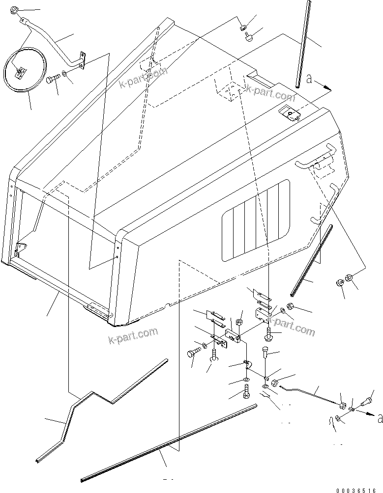 Komatsu parts book diagram for HM300-1 S/N 1001-UP: ENGINE HOOD SUB ASS'Y (EC SPEC.)(#1173-1223)