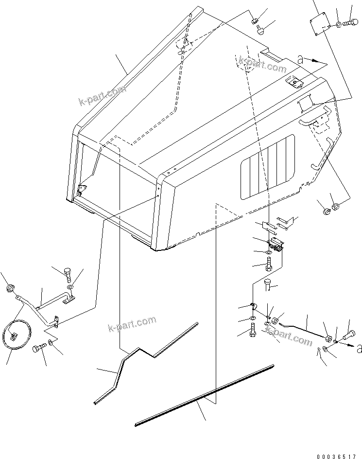 Komatsu parts book diagram for HM300-1 S/N 1001-UP: ENGINE HOOD SUB ASS'Y (EC SPEC.)(#1224-)