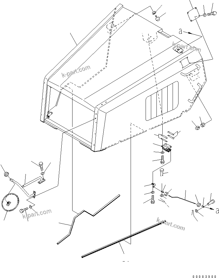Komatsu parts book diagram for HM300-1 S/N 1001-UP: ENGINE HOOD SUB ASS'Y (COLD SPEC.)(#1626-)