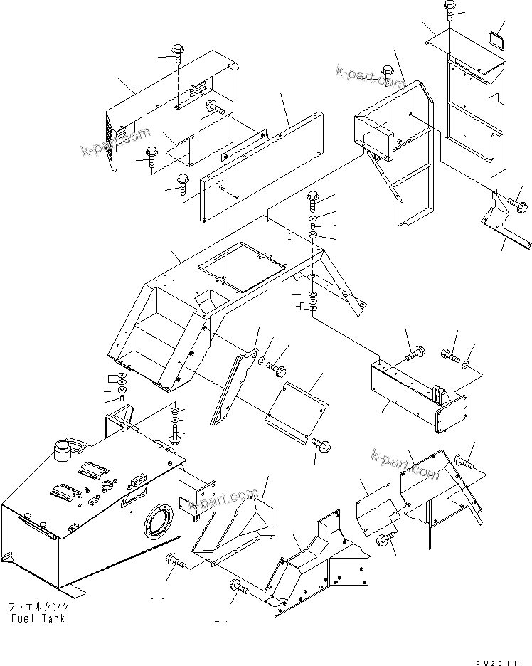 Komatsu parts book diagram for HM300-1 S/N 1001-UP: UPPER FENDER ? R.H.(#1001-1397)