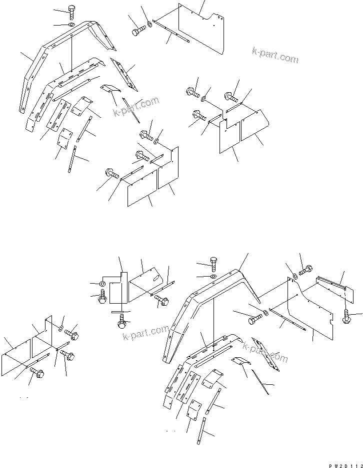 Komatsu parts book diagram for HM300-1 S/N 1001-UP: MUD GUARD (FOR WIDE TIRE)(#1001-1072)