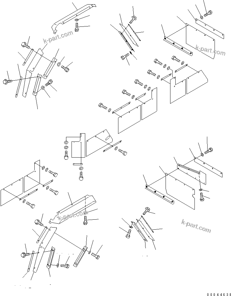 Komatsu parts book diagram for HM300-1 S/N 1001-UP: MUD GUARD(#1381-)