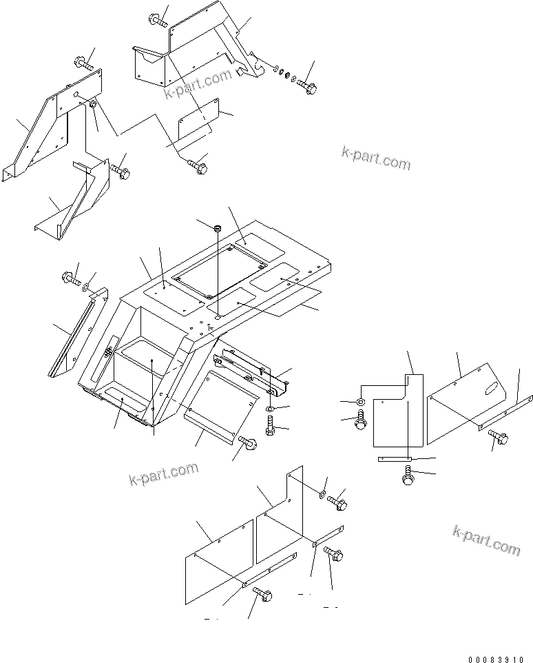 Komatsu parts book diagram for HM300-1 S/N 1001-UP: FENDER SUB ASS'Y (L.H.) (FENDER AND RELATED PARTS) (HEATER MIRROR)(#1626-)