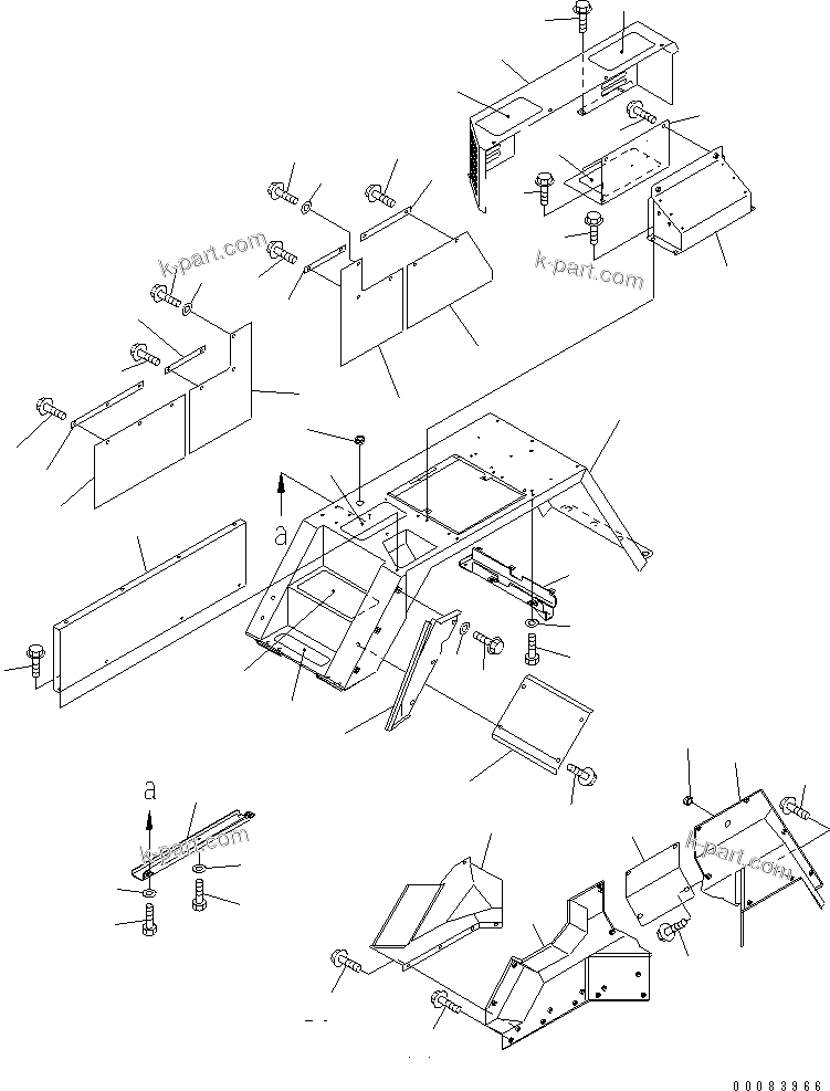 Komatsu parts book diagram for HM300-1 S/N 1001-UP: FENDER SUB ASS'Y (R.H.) (FENDER AND RELATED PARTS) (HEATER MIRROR)(#1626-)