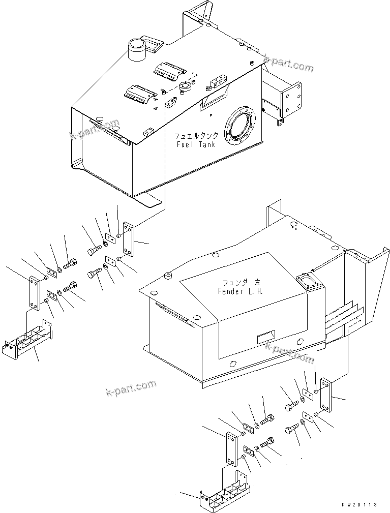Komatsu parts book diagram for HM300-1 S/N 1001-UP: STEP(#1001-1366)