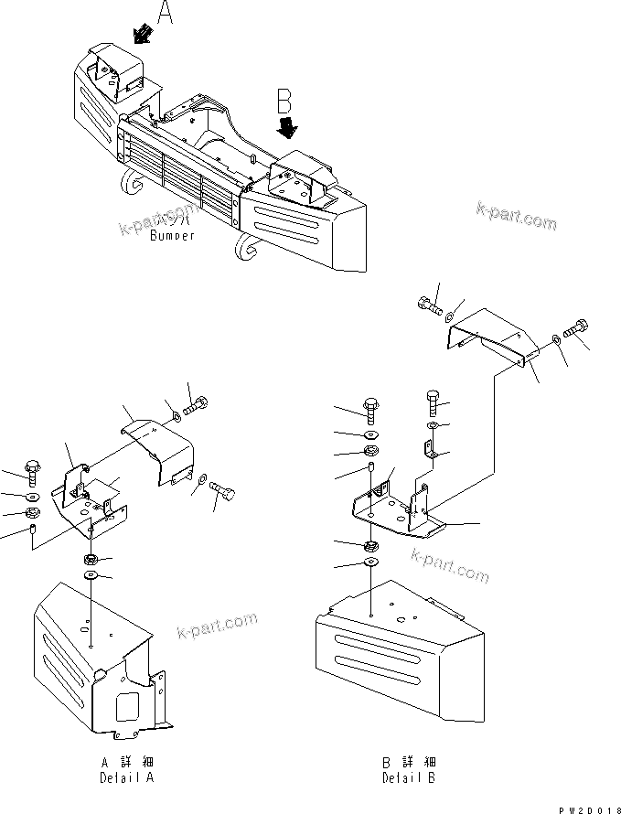 Komatsu parts book diagram for HM300-1 S/N 1001-UP: HEAD LAMP BRACKET AND MOUNTING PARTS