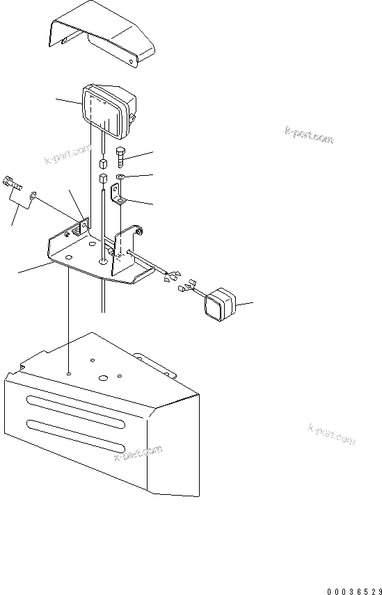 Komatsu parts book diagram for HM300-1 S/N 1001-UP: HEAD LAMP SUB ASS'Y (L.H.)(#1173-)