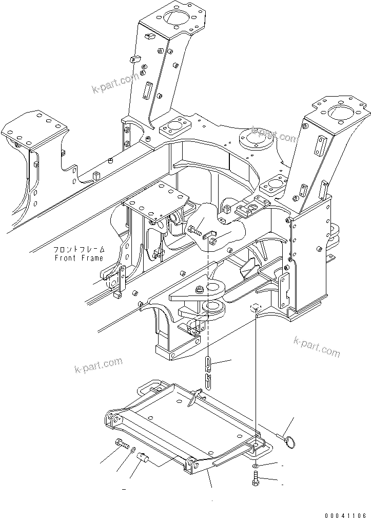 Komatsu parts book diagram for HM300-1 S/N 1001-UP: TRANSMISSION UNDER GUARD(#1409-)