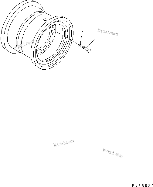 Komatsu parts book diagram for HM300-1 S/N 1001-UP: RIM MOUNTING PARTS