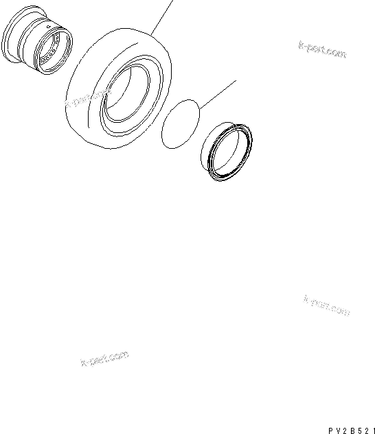 Komatsu parts book diagram for HM300-1 S/N 1001-UP: TIRE (23.5-R25 XADN E3T) (MICHELIN)