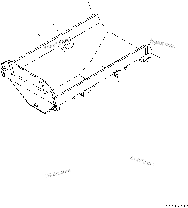 Komatsu parts book diagram for HM300-1 S/N 1001-UP: BODY (FOR NEW TAIL GATE)(#.-)