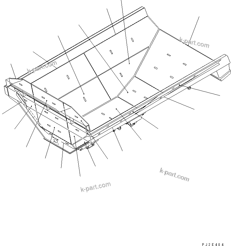 Komatsu parts book diagram for HM300-1 S/N 1001-UP: BODY LINER