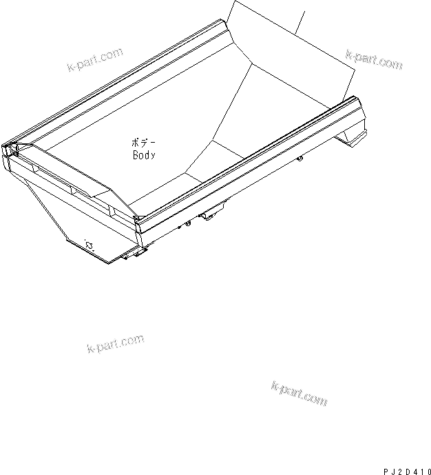 Komatsu parts book diagram for HM300-1 S/N 1001-UP: SIDE EXTENTION 200MM