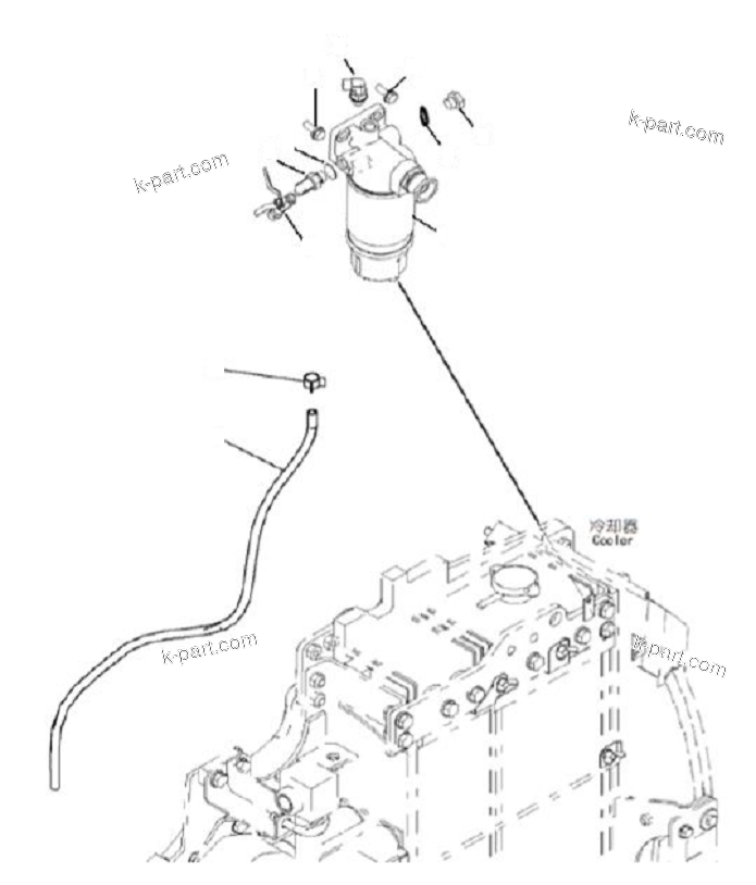 Komatsu parts book diagram for PC70-8 S/N DBBT0001~-up: FUEL PIPING (PREFILTER AND MOUNTING)