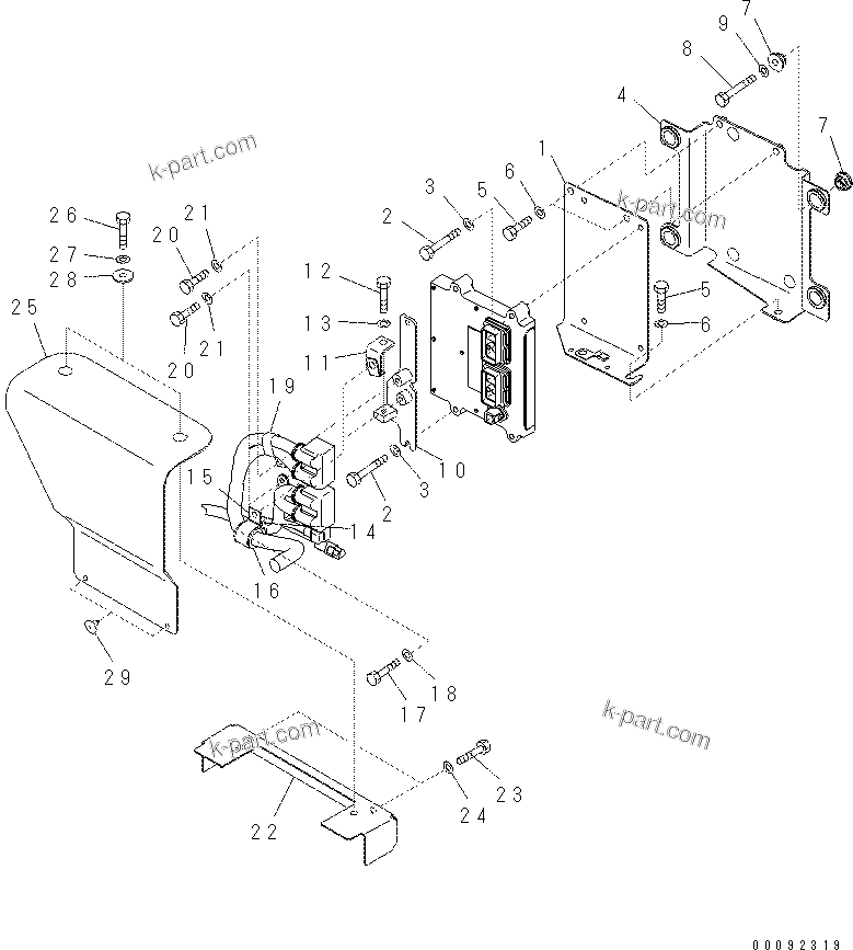 Komatsu parts book diagram for PC70-8 S/N DBBT0001~-up: ELECTRICAL (BRACKET AND COVER)(#10011-10406)