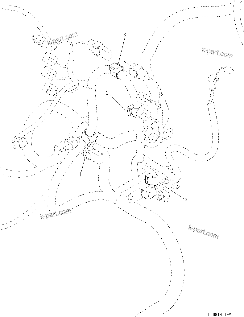 Komatsu parts book diagram for PC70-8 S/N DBBT0001~-up: ELECTRICAL (MAIN WIRING HARNESS MOUNTING) (3/3)