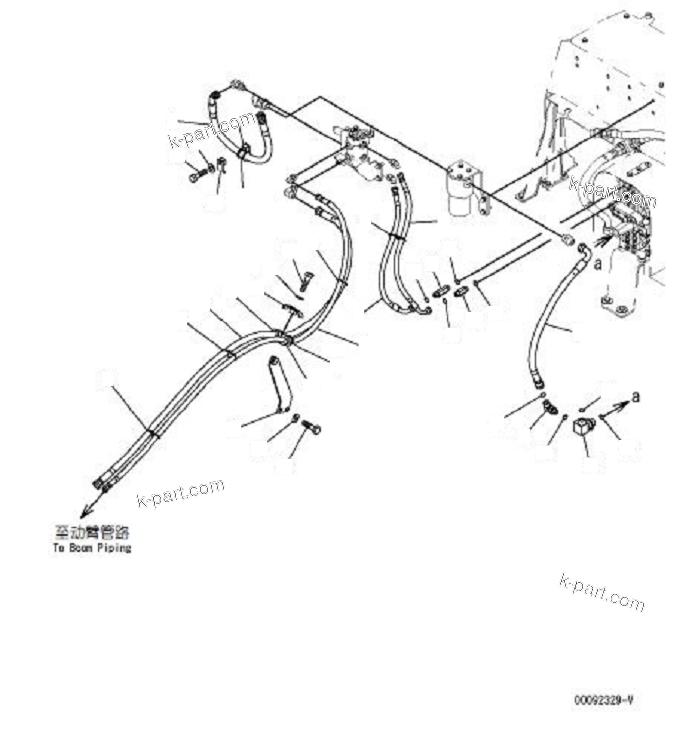 Komatsu parts book diagram for PC70-8 S/N DBBT0001~-up: ATTACHMENT PIPING (MAIN VALVE PIPING)