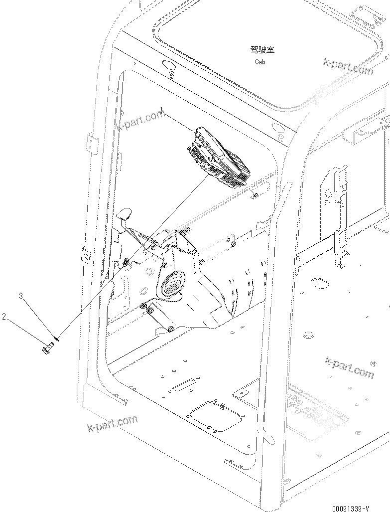 Komatsu parts book diagram for PC70-8 S/N DBBT0001~-up: OPERATOR'S CAB (MONITOR PANEL)